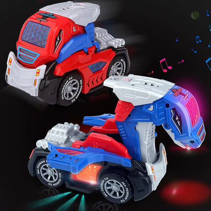 Carro Transformable Dino 2 en 1 con Luces y Sonidos