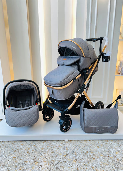 COCHE MOISÉS CYNEBABY ATENAS - GRIS