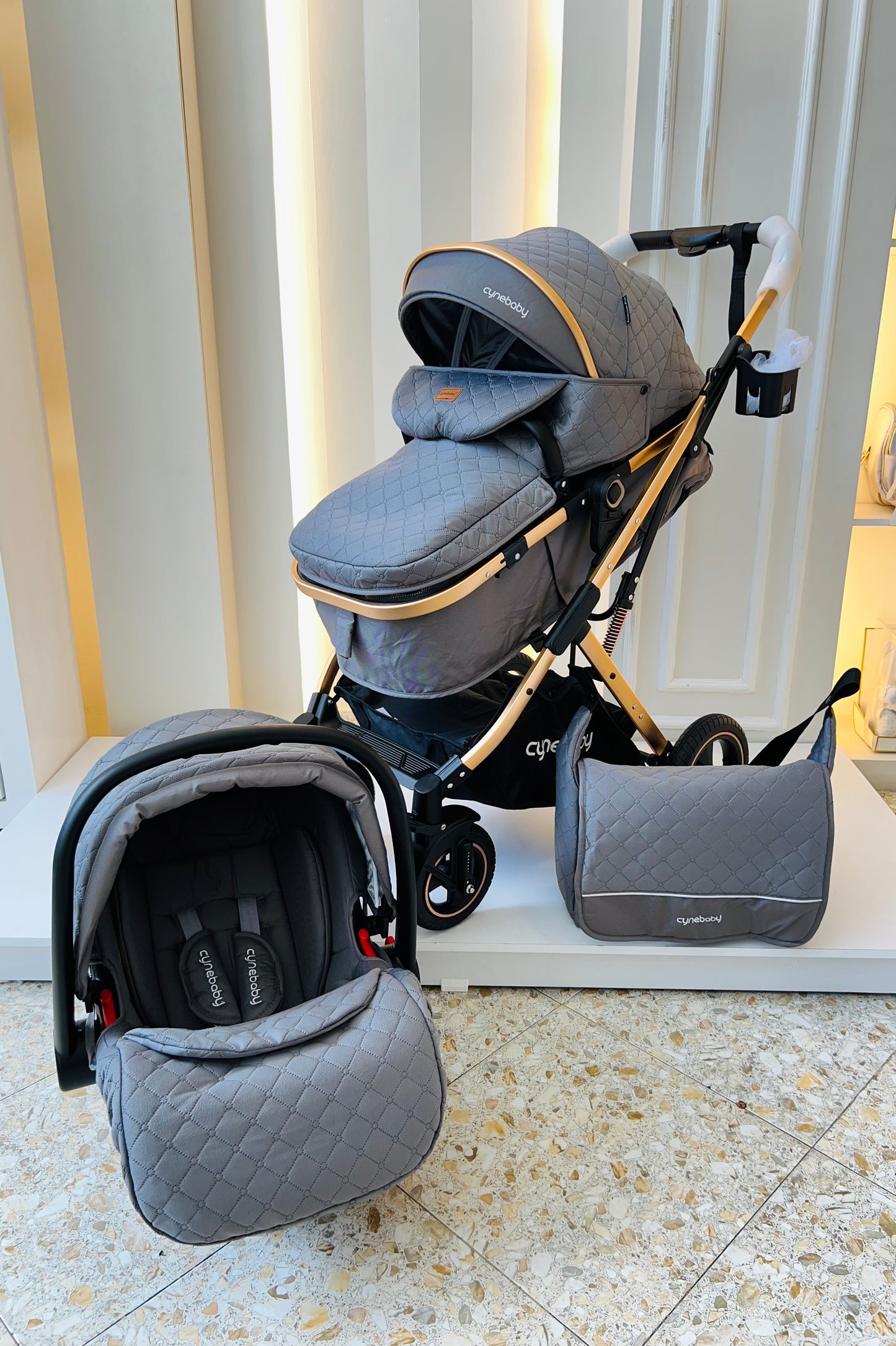 COCHE MOISÉS CYNEBABY ATENAS - GRIS