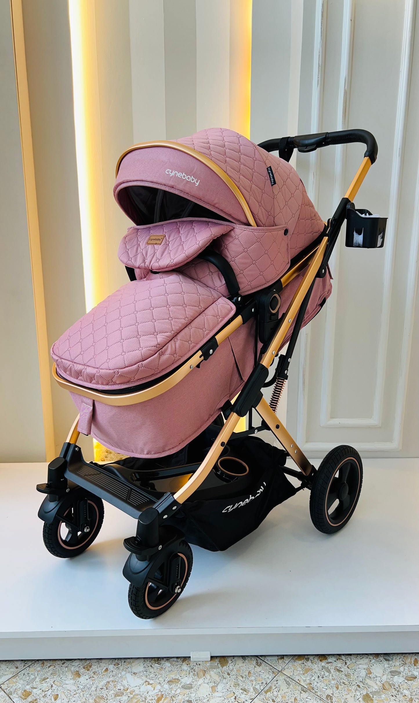 COCHE MOISÉS CYNEBABY ATENAS - ROSADO