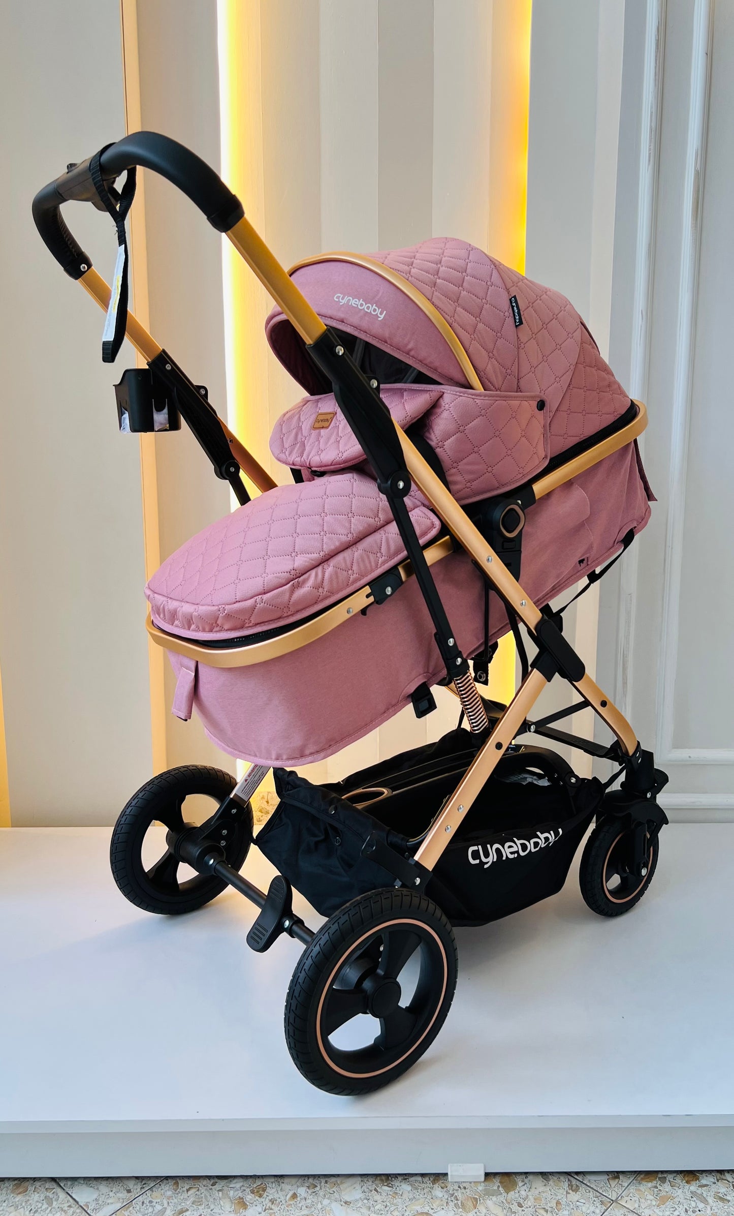 COCHE MOISÉS CYNEBABY ATENAS - ROSADO