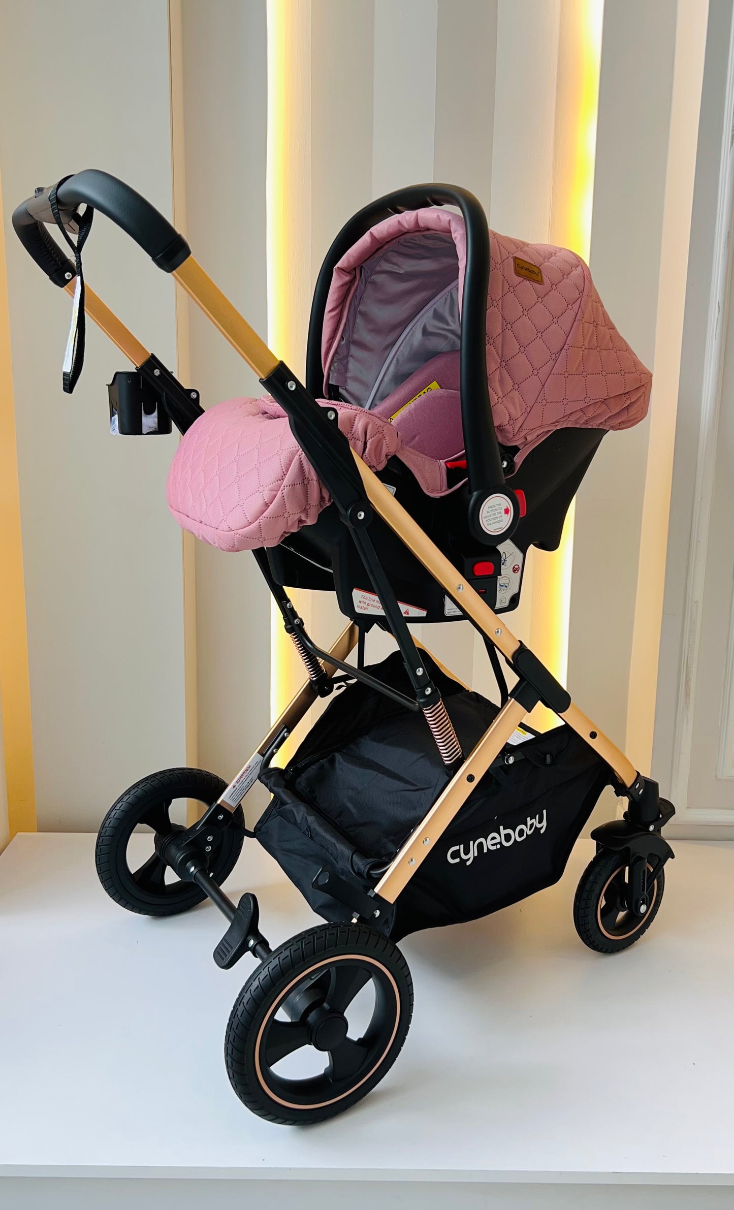 COCHE MOISÉS CYNEBABY ATENAS - ROSADO