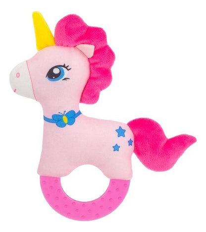 SONAJERO MORDEDERO DE TELA DISEÑO UNICORNIO