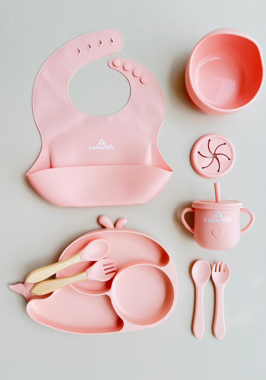 SET DE ALIMENTACIÓN COMPLEMENTARIA BALLENA - COLOR  ROSA
