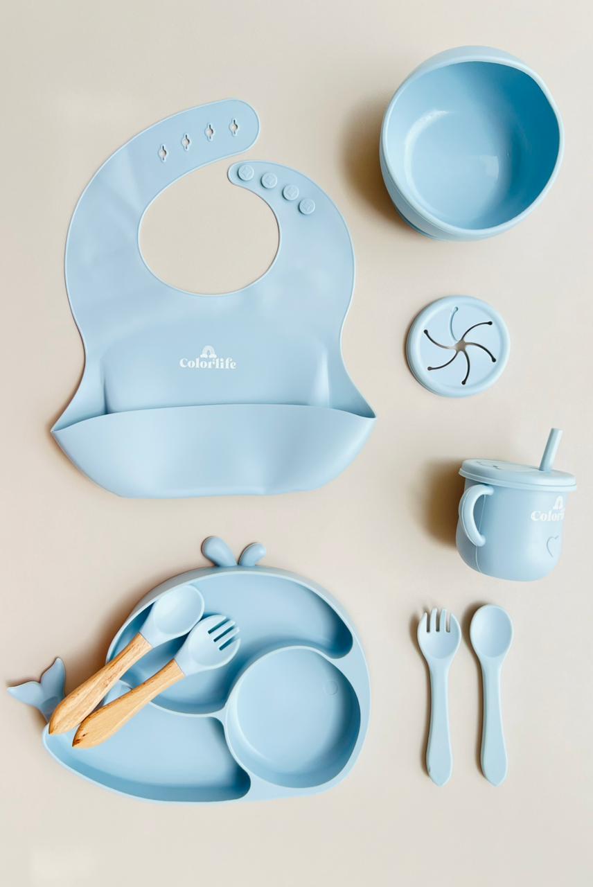 SET DE ALIMENTACIÓN COMPLEMENTARIA BALLENA - COLOR  AZUL
