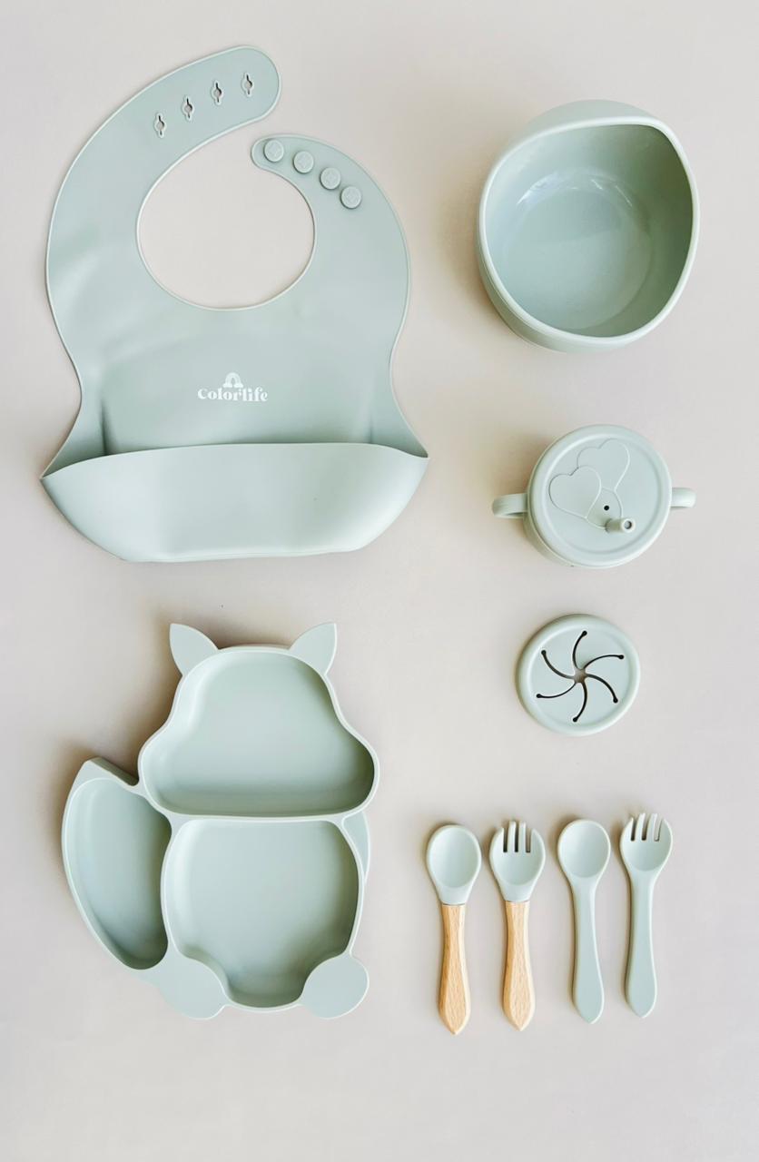 SET DE ALIMENTACIÓN COMPLEMENTARIA ARDILLA - COLOR  VERDE