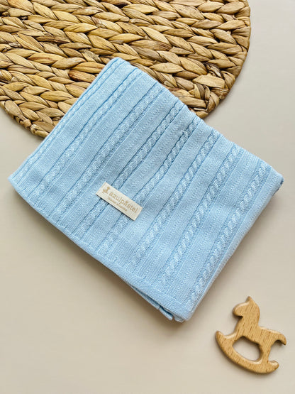 COBIJA CELESTE-AZUL PASTEL