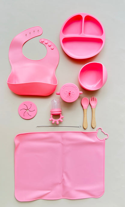 SET DE ALIMENTACIÓN COMPLEMENTARIA 9 PIEZAS ROSA