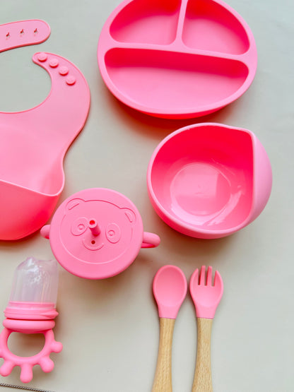 SET DE ALIMENTACIÓN COMPLEMENTARIA 9 PIEZAS ROSA