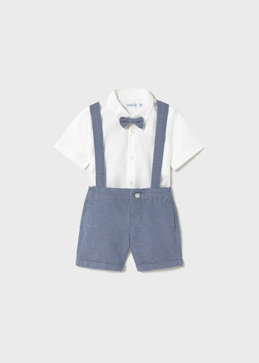 CONJUNTO BERMUDA Y CAMISA CON PAJARITA BEBÉ MAYORAL