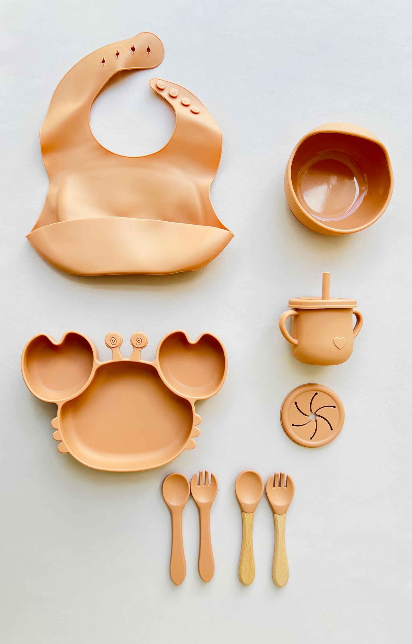 SET DE ALIMENTACIÓN COMPLEMENTARIA CANGREJO COLOR  TERRACOTA