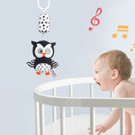 SONAJERO DE ESTIMULACIÓN BLANCO Y NEGRO BÚHO