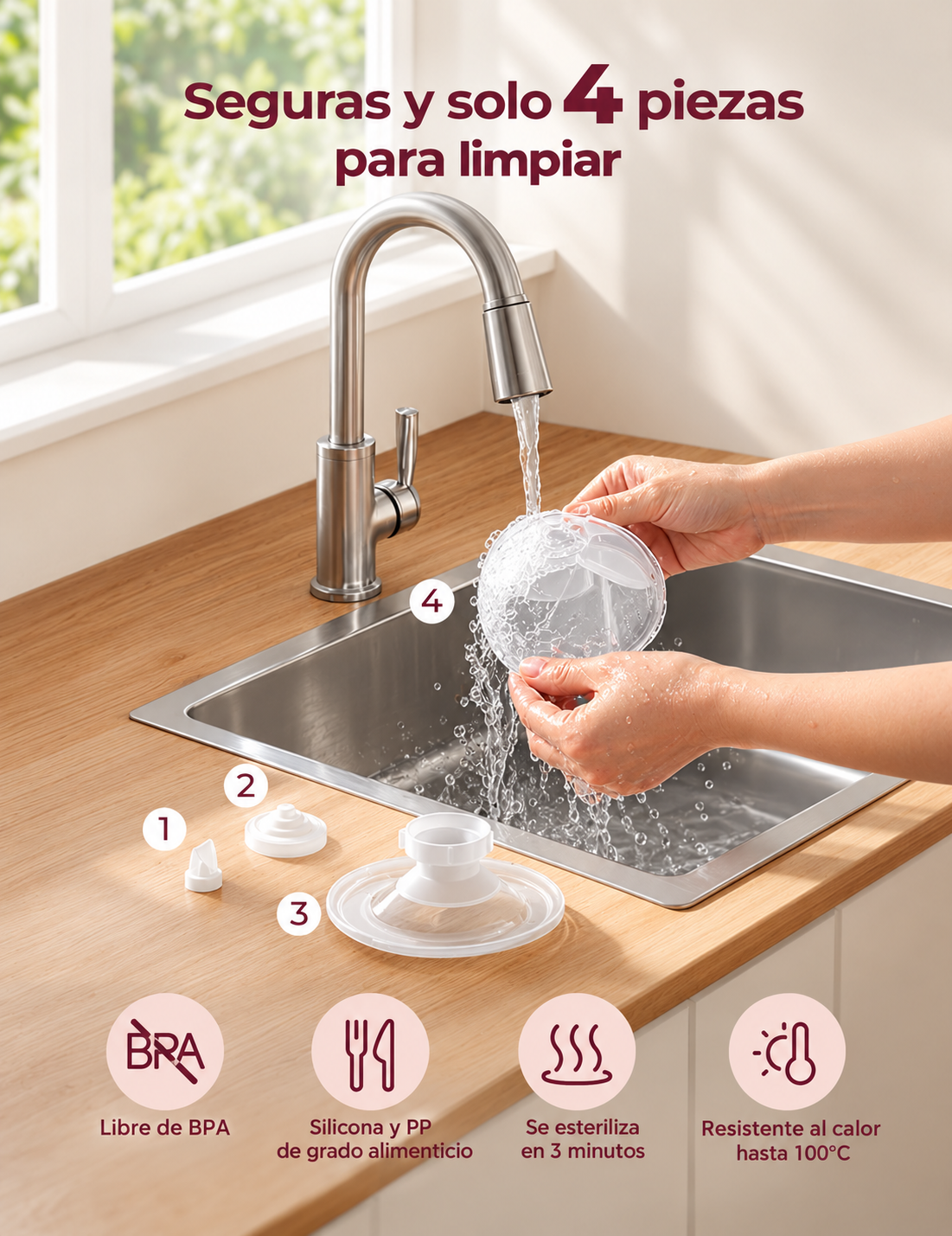 Piezas lavables del extractor Momcozy M5 Smart blanco