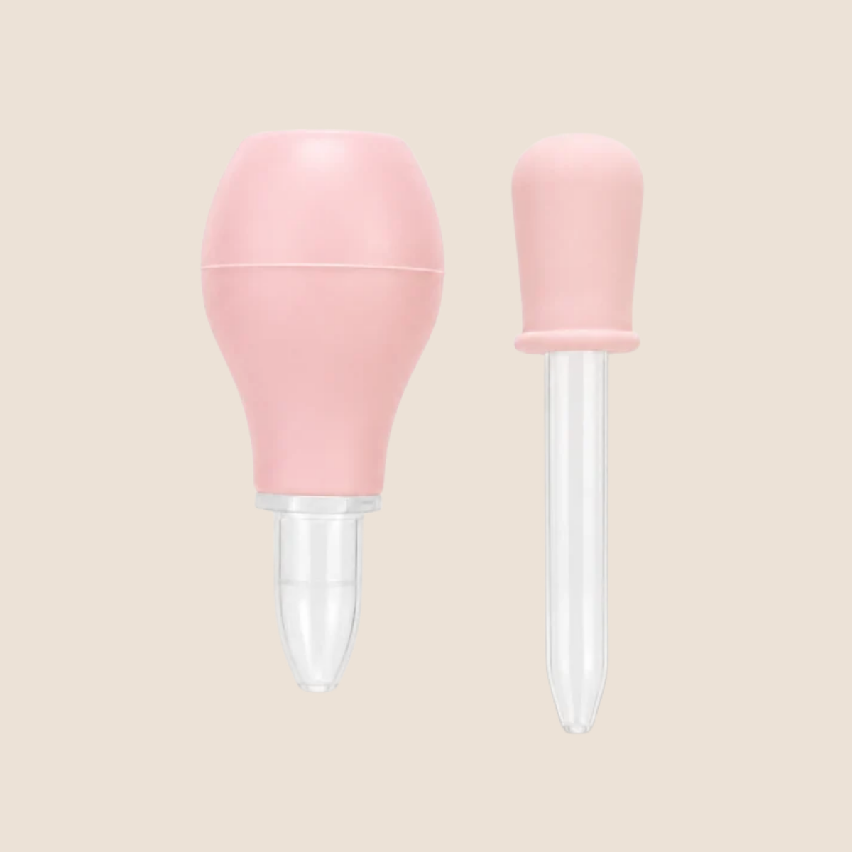 Kit Aspirador Nasal y Gotero para Bebé – Silicona Suave, Seguro y Fácil de Usar | Rosa