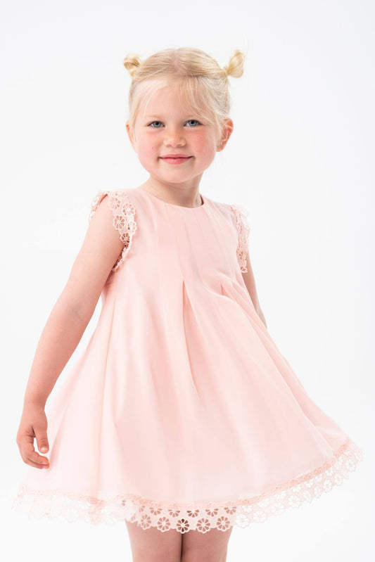 VESTIDO ROSA CON ENCAJE BOBOLI