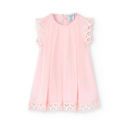 VESTIDO ROSA CON ENCAJE BOBOLI
