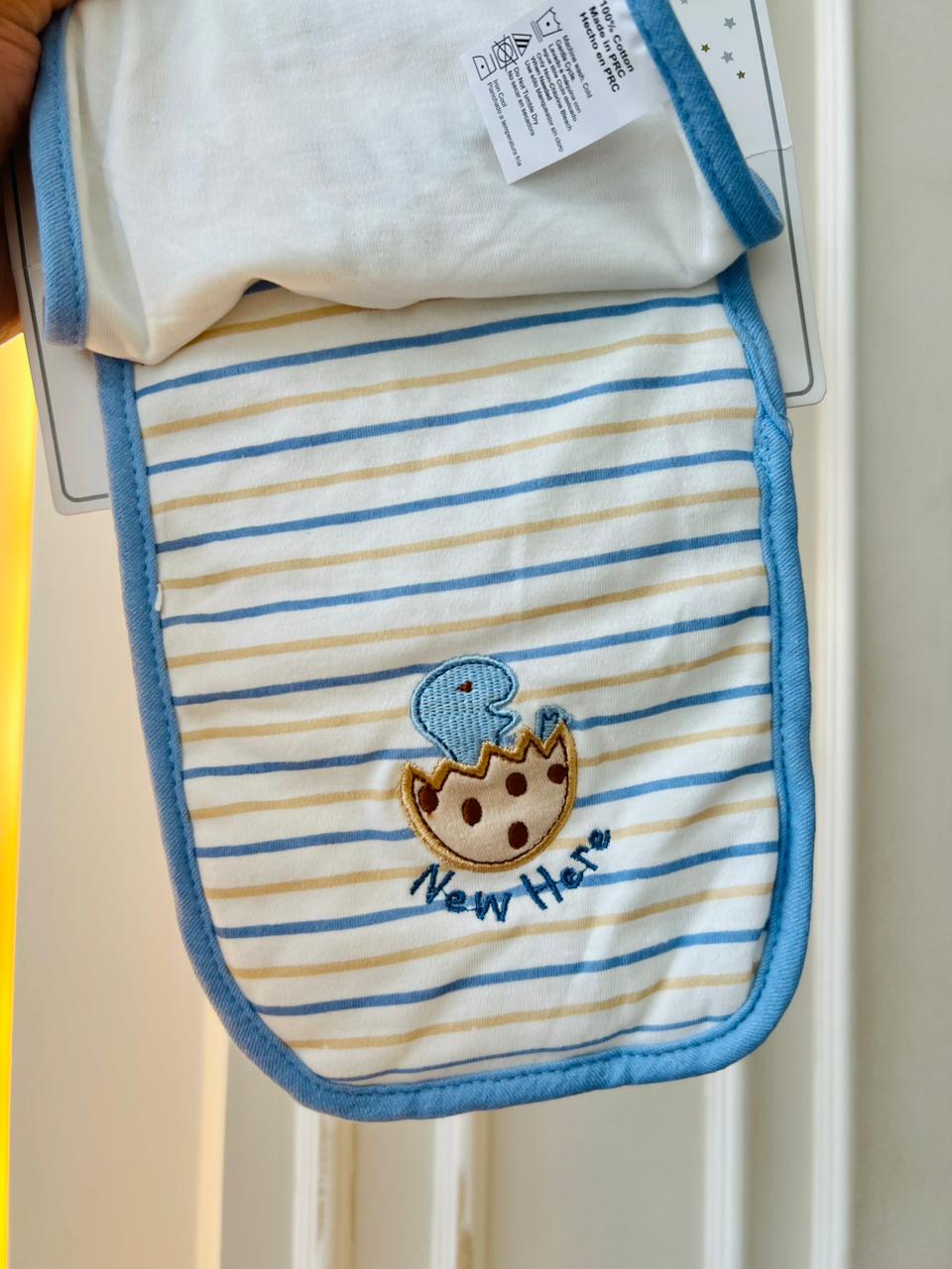 SET BABERO,MEDIA Y GORRO - AZUL DINO