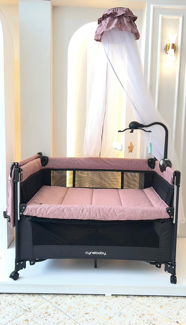 CUNA CORRAL MULTIFUNCIONAL CON CAMBIADOR - DOS NIVELES Y MOSQUITERO - CYNEBABY