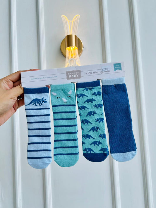 SET MEDIAS LARGAS HUDSON BABY - PACK DE 4 PARES - 0 A 6 MESES