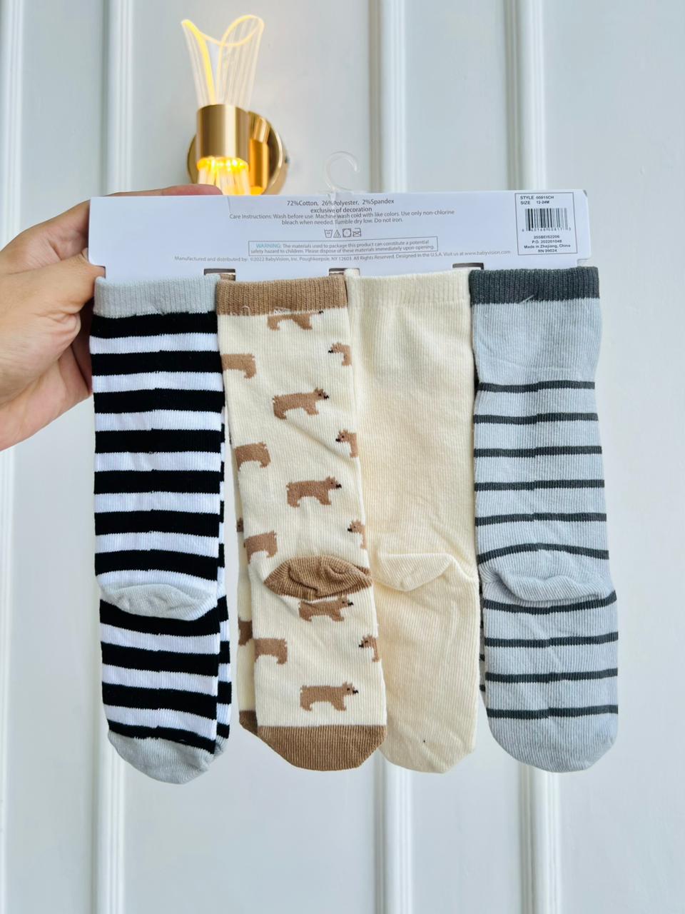 SET MEDIAS LARGAS HUDSON BABY - PACK DE 4 PARES - 12 A 24 MESES