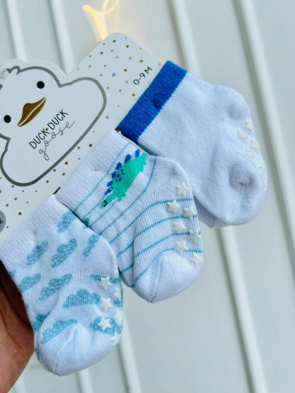 SET MEDIAS ANTIDESLIZANTES DUCK DUCK GOOSE - PACK DE 3 PARES - 0 A 9 MESES