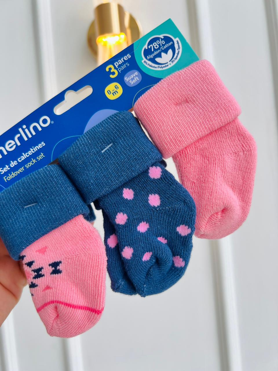 SET MEDIAS MERLINO - PACK DE 3 PARES - 0 A 6 MESES
