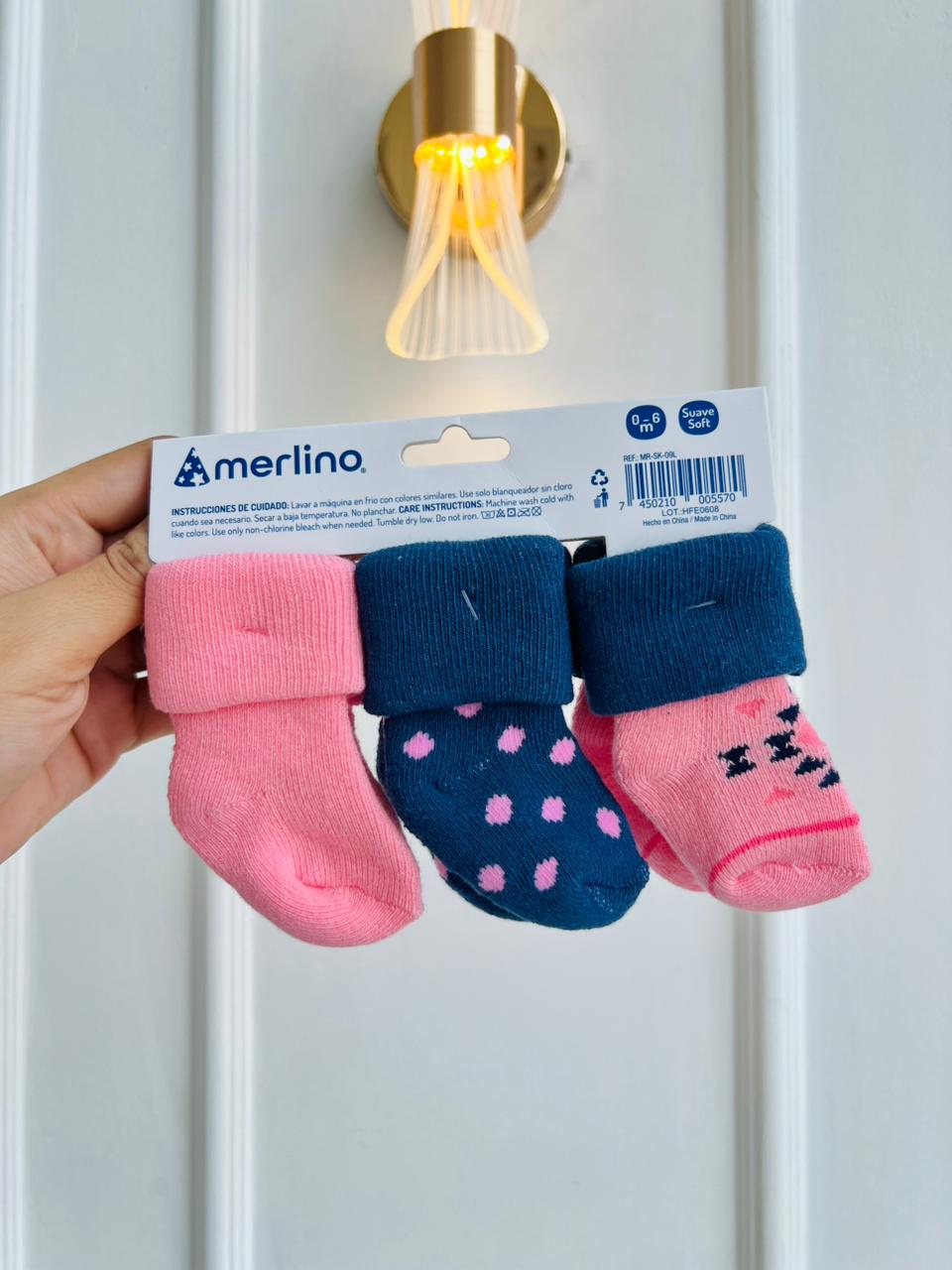 SET MEDIAS MERLINO - PACK DE 3 PARES - 0 A 6 MESES