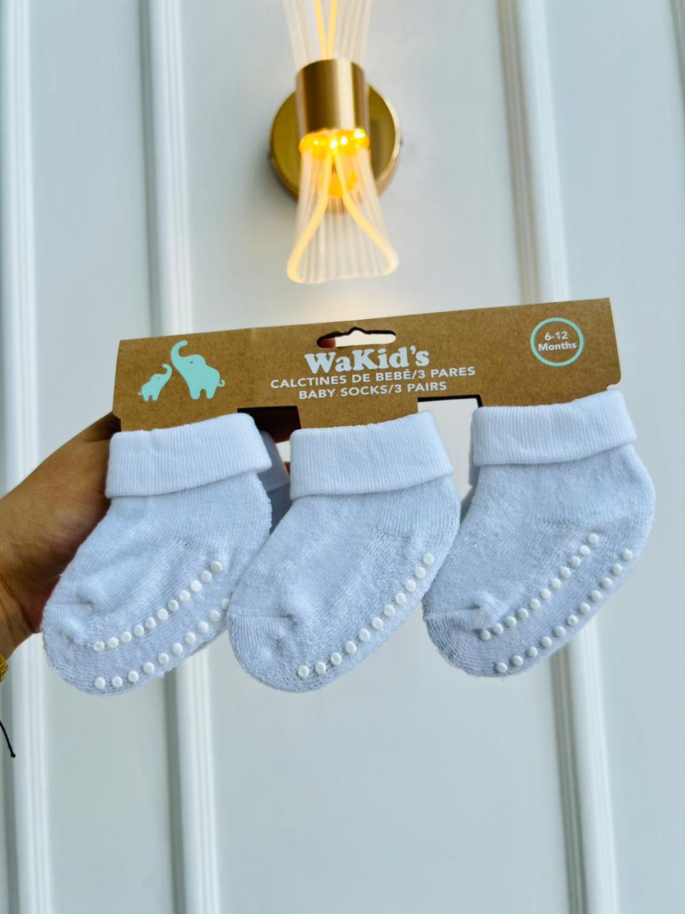 SET MEDIAS ANTIDESLIZANTES WAKID’S - PACK DE 3 PARES - 6 A 12 MESES