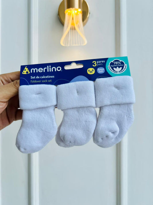 SET MEDIAS MERLINO - PACK DE 3 PARES - 0 A 6 MESES