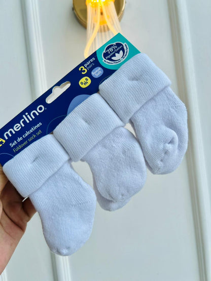 SET MEDIAS MERLINO - PACK DE 3 PARES - 0 A 6 MESES