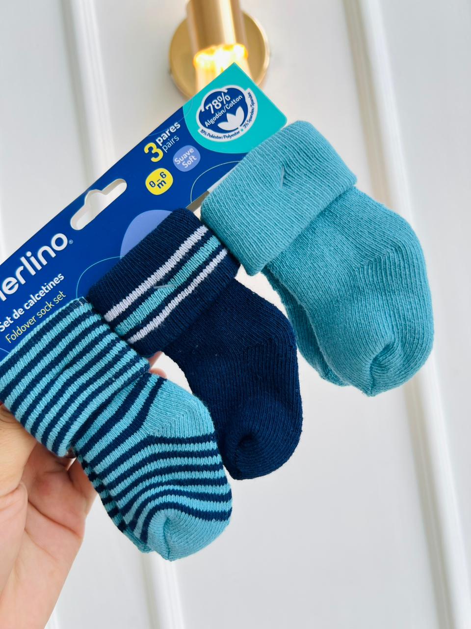 SET MEDIAS MERLINO - PACK DE 3 PARES - 0 A 6 MESES