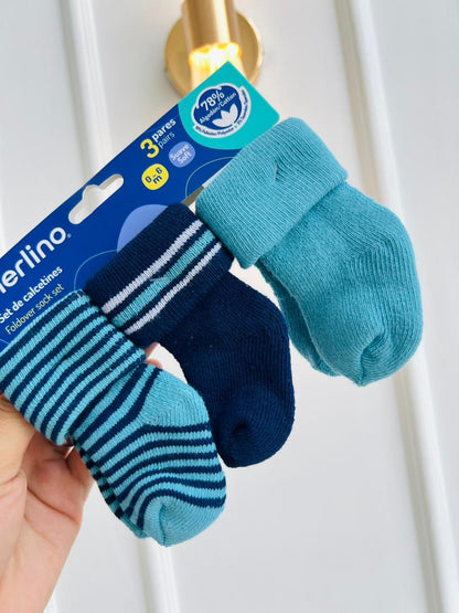SET MEDIAS MERLINO - PACK DE 3 PARES - 0 A 6 MESES