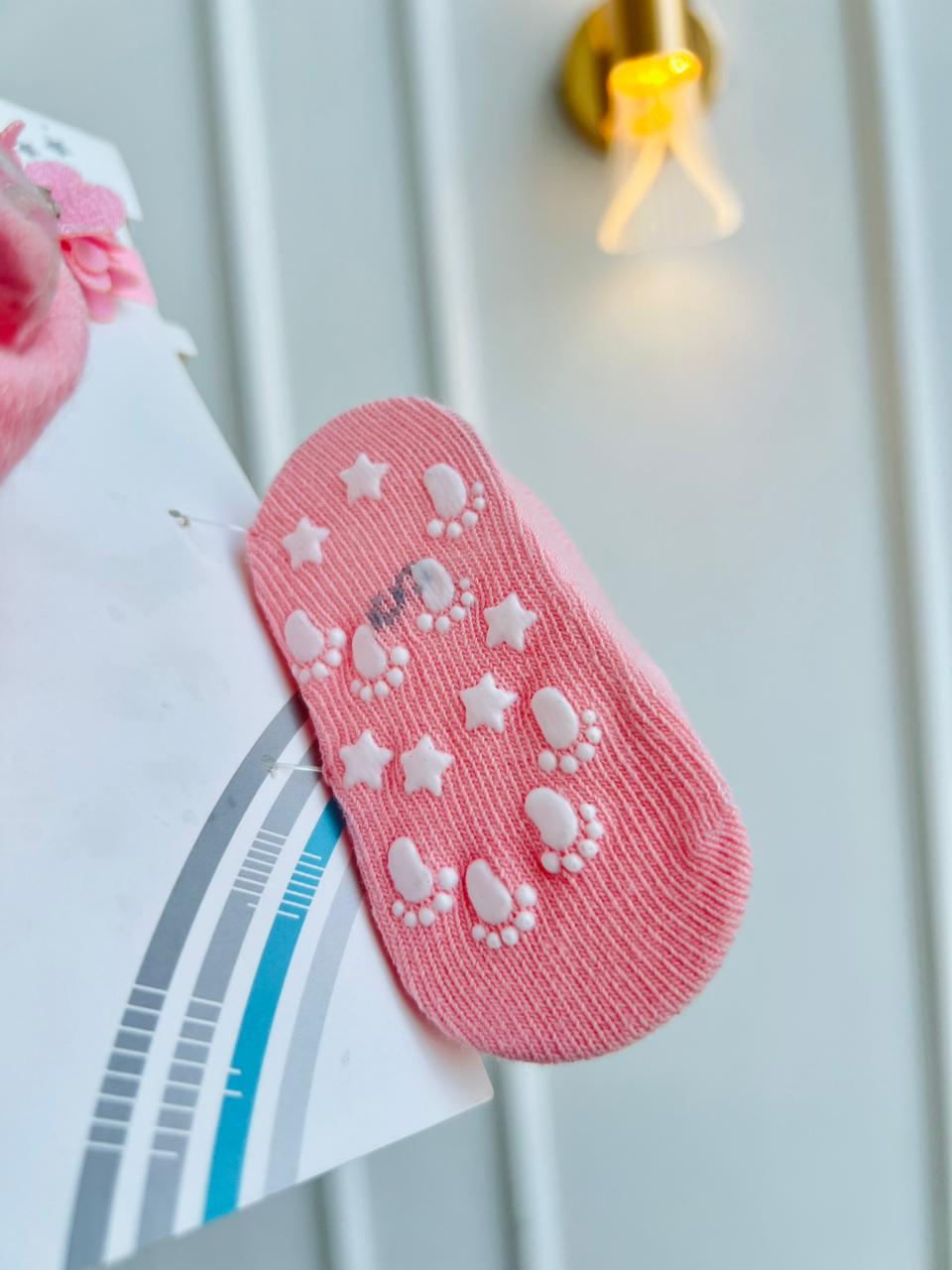 SET BALERINAS ANTIDESLIZANTES CON DIADEMA - ROSADO