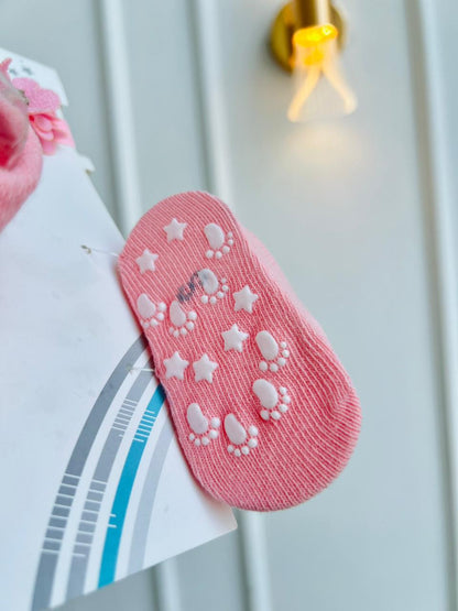 SET BALERINAS ANTIDESLIZANTES CON DIADEMA - ROSADO