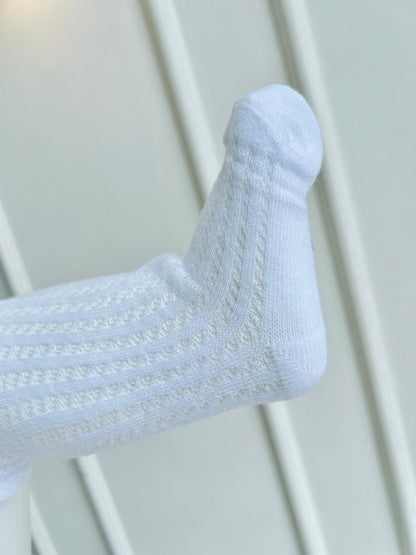 MEDIAS ESPAÑOLAS PARA BEBE CON LAZO - COLOR BLANCO - TALLA S & M