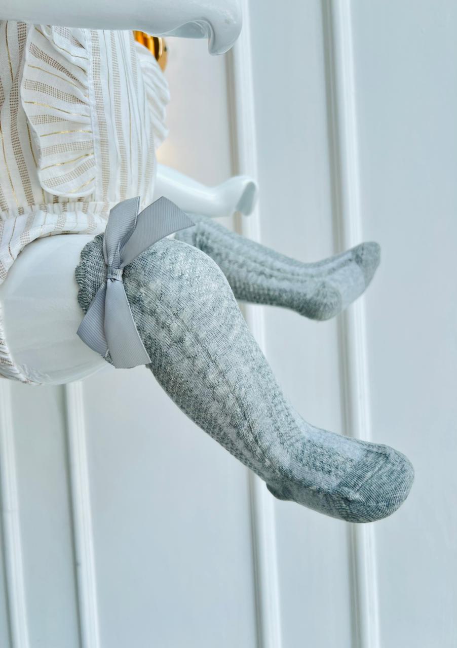 MEDIA ANTIDESLIZANTE PARA BEBE DE OSITO - COLOR GRIS - TALLA S & M