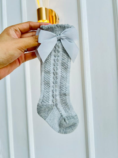 MEDIA ANTIDESLIZANTE PARA BEBE DE OSITO - COLOR GRIS - TALLA S & M