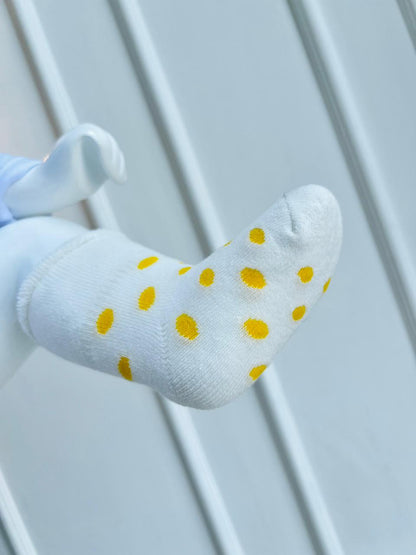 MEDIAS SUAVES PARA BEBE - DISEÑO PUNTOS AMARILLOS