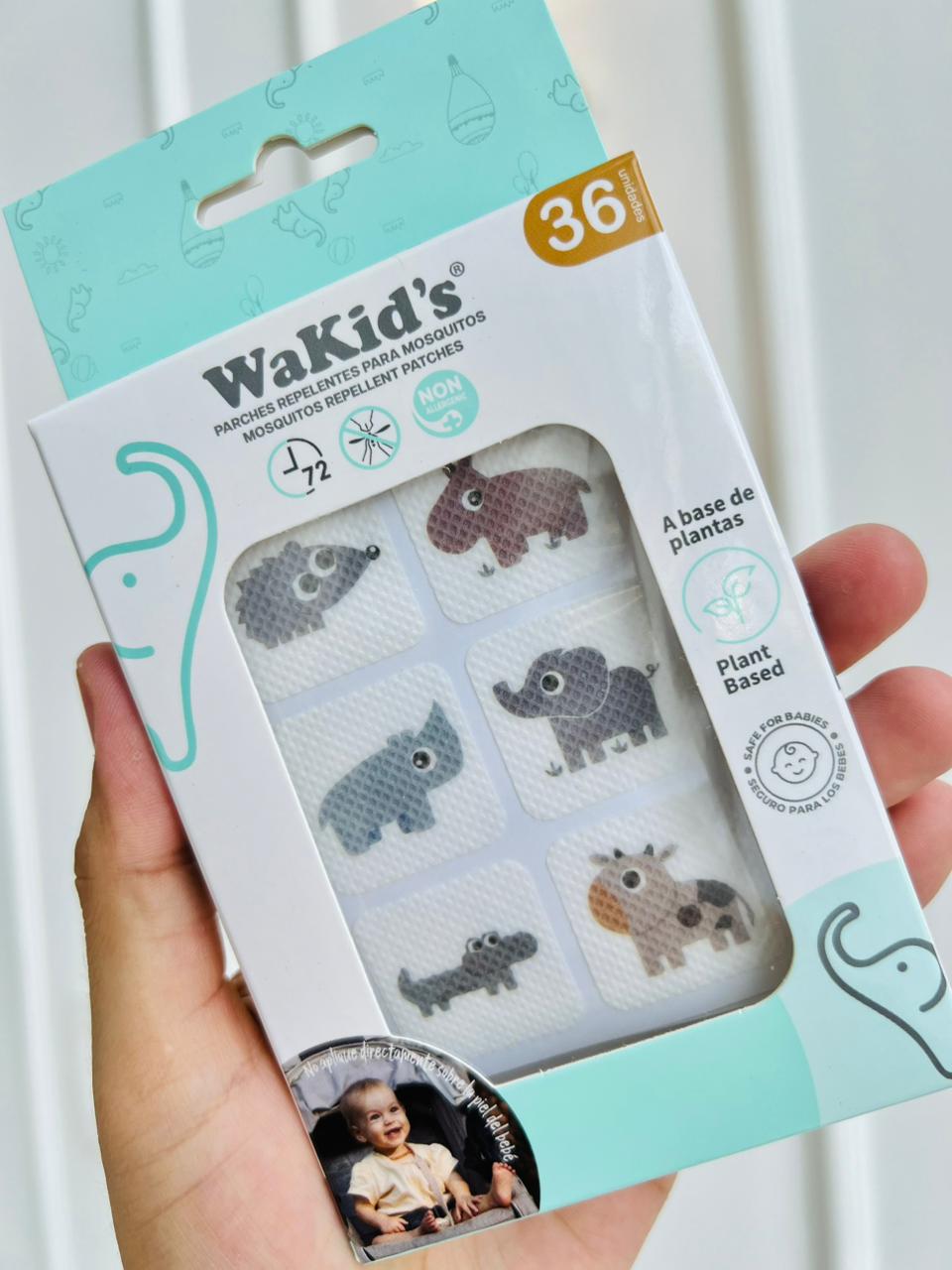 PARCHES REPELENTES PARA MOSQUITOS WAKID’S X36 UND