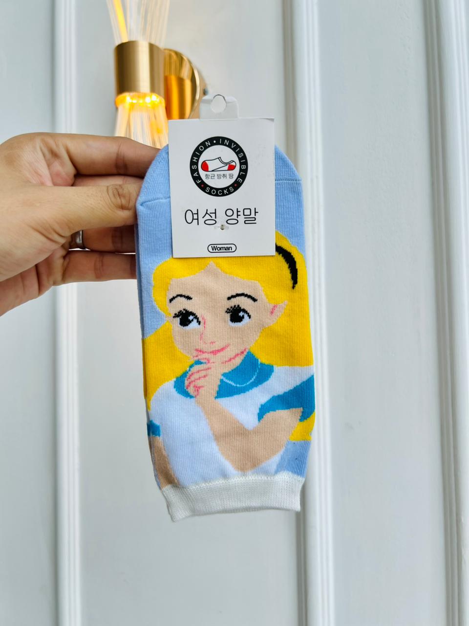 MEDIAS INFANTILES DE ALGODON - DISEÑO PRINCESA ESTILO ALICIA
