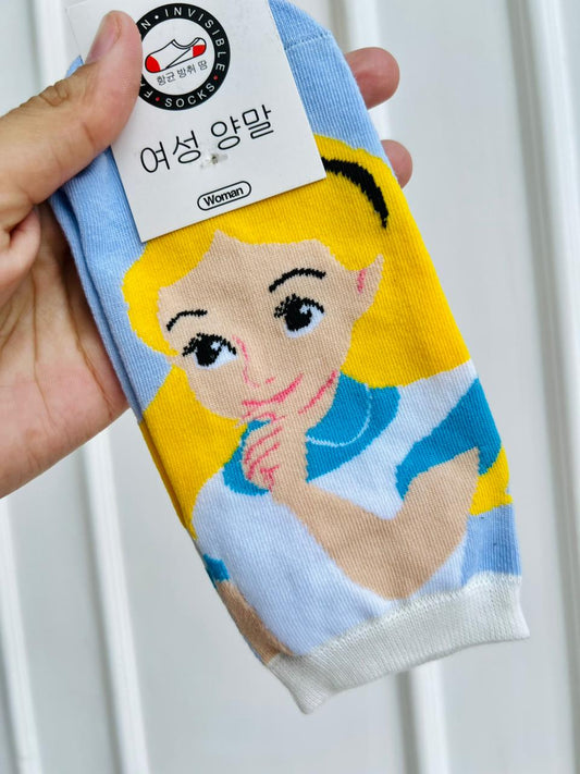 MEDIAS INFANTILES DE ALGODON - DISEÑO PRINCESA ESTILO ALICIA
