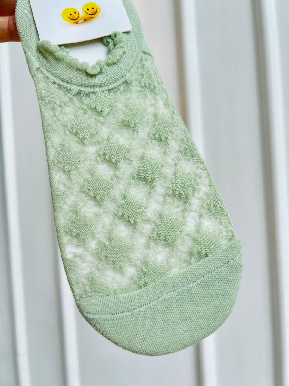 MEDIAS CORTAS PARA MUJER EN ENCAJE - COLOR VERDE