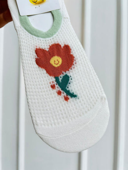 MEDIAS CORTAS PARA MUJER EN ENCAJE - DISEÑO FLOR