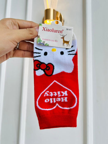 MEDIAS INFANTILES DE ALGODON - DISEÑO HELLO KITTY