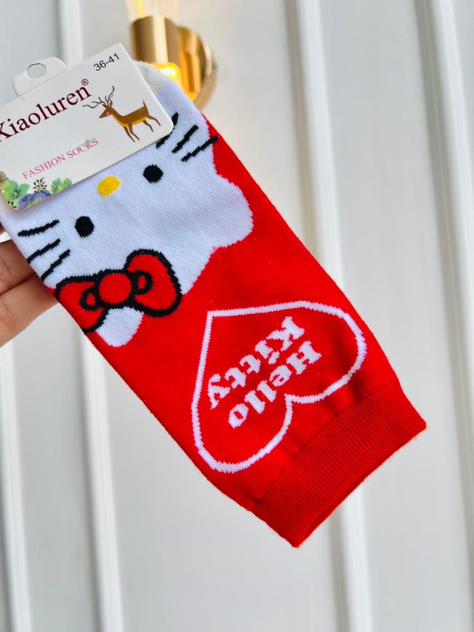MEDIAS INFANTILES DE ALGODON - DISEÑO HELLO KITTY