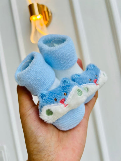 MEDIAS ANTIDESLIZANTES PARA BEBE CON LAZO DECORATIVO - DISEÑO ANIMALITOS