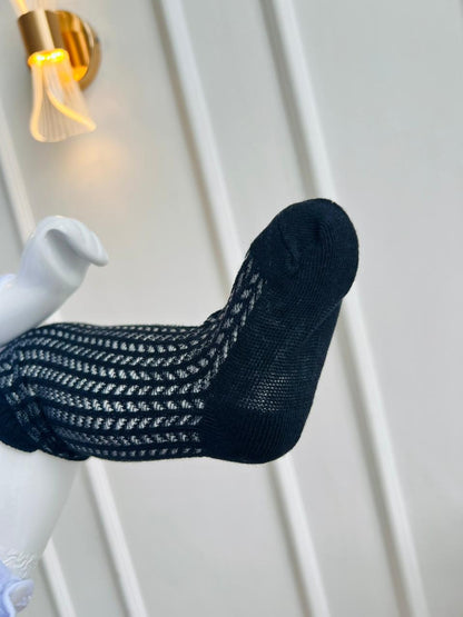 MEDIAS ESPAÑOLAS PARA BEBE CON LAZO - COLOR NEGRO - TALLA L