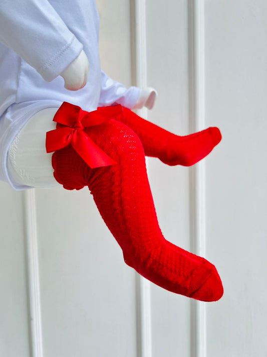MEDIAS ESPAÑOLAS PARA BEBÉ - COLOR ROJO - TALLA M