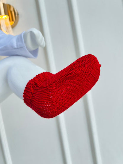 MEDIAS CORTAS EN TEJIDO DE PUNTO PARA BEBÉ - COLOR ROJO
