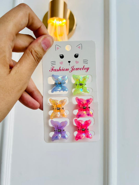 SET DE GANCHOS PARA NIÑA - DISEÑO FLORES - MULTICOLOR